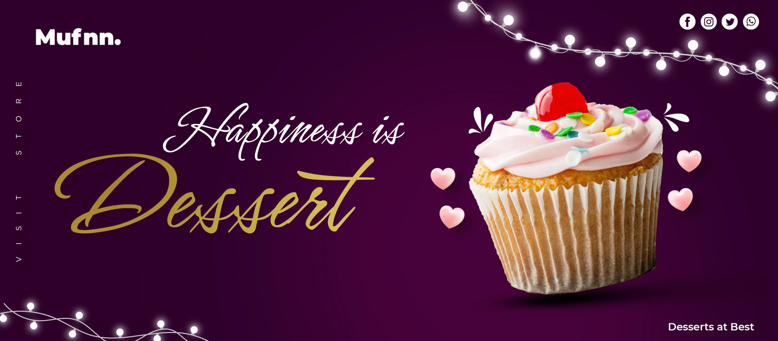 Customizable bakery social media template with PSD design for promoting cakes, pastries, and special offers.