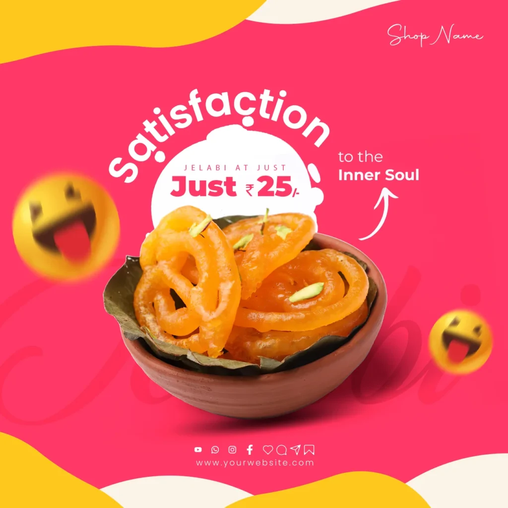 Customizable dessert PSD design template for promoting bakery items, sweet treats, and dessert offers.