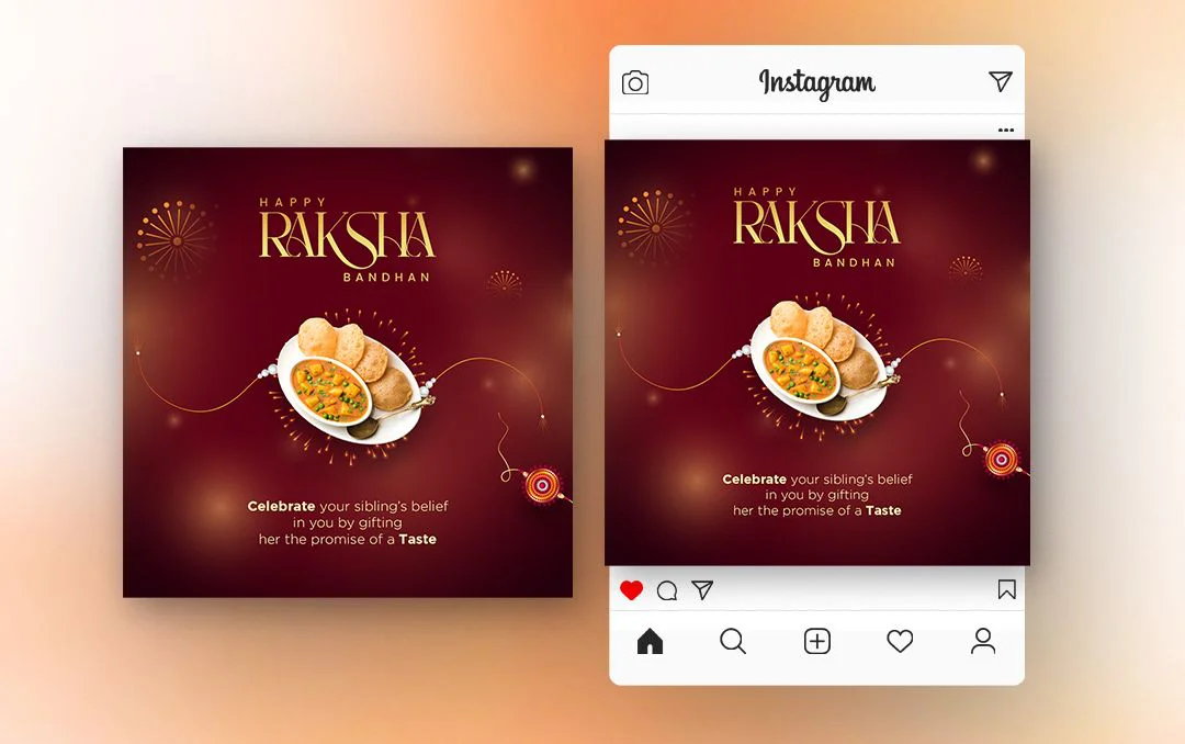 Free Raksha Bandhan PSD file with customizable designs for creating festive posters and social media graphics.