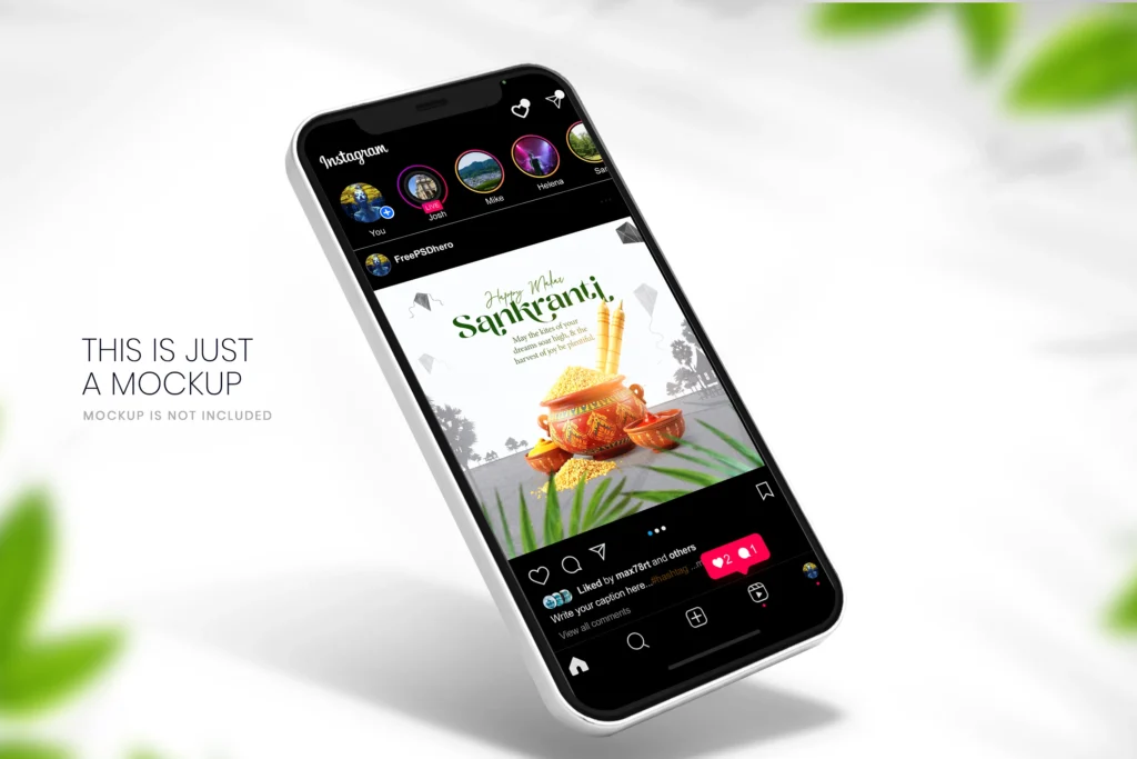 Elegant free Pongal PSD template featuring stylish design elements, perfect for festive greetings and social media posts.