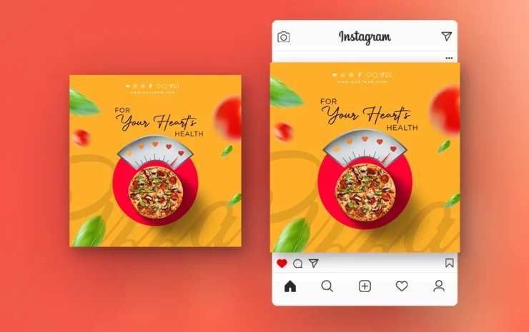 Free pizza restaurant flyer PSD template with a customizable design for promoting menu items and special offers.