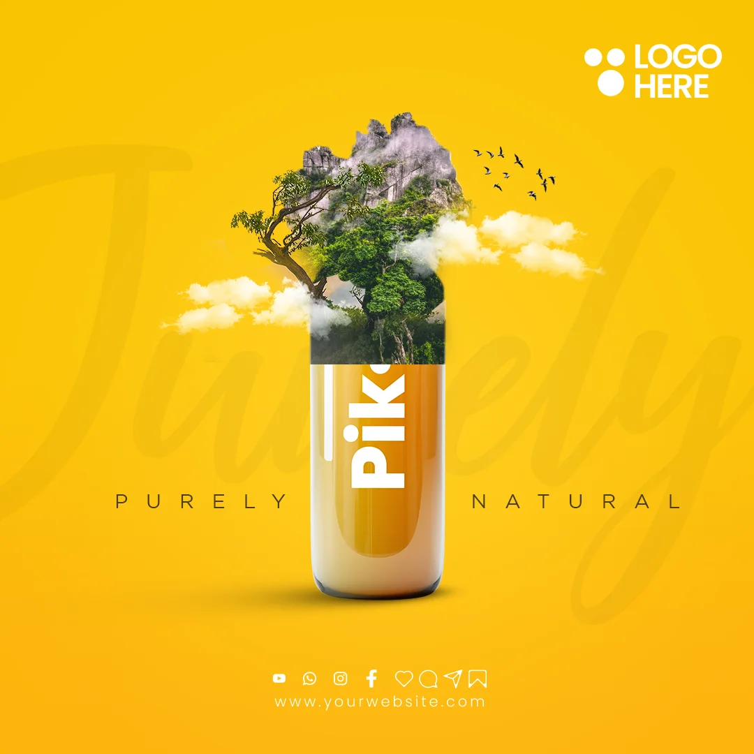 Juice Milkshake Drink Free PSD Template