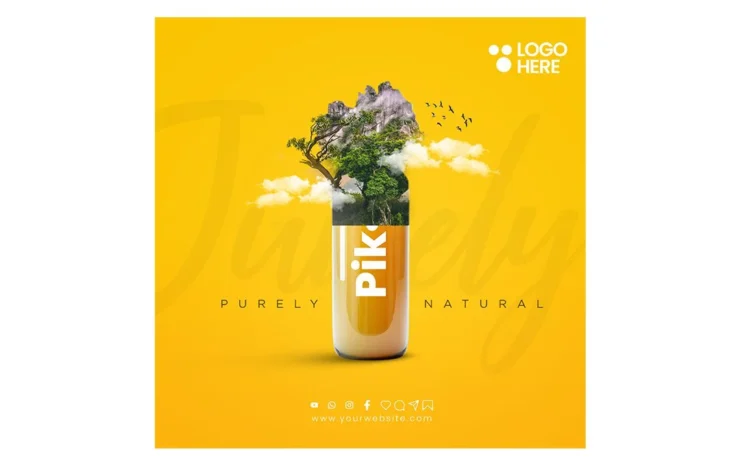 Juice Milkshake Drink Free PSD Template