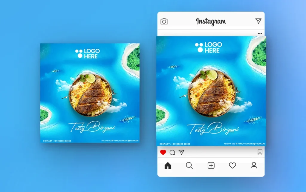 Seafood free PSD template with a clean and customizable design, ideal for promoting seafood restaurants, special offers, and seafood dishes.