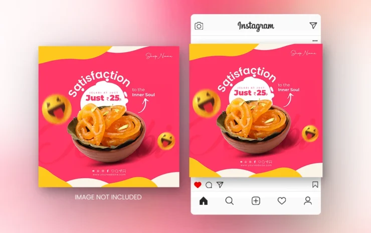 Customizable dessert PSD design template for promoting bakery items, sweet treats, and dessert offers.