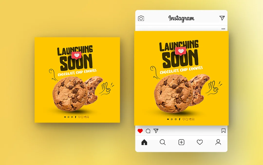 Biscuit poster design template with an appealing layout, ideal for promoting biscuit brands or products.