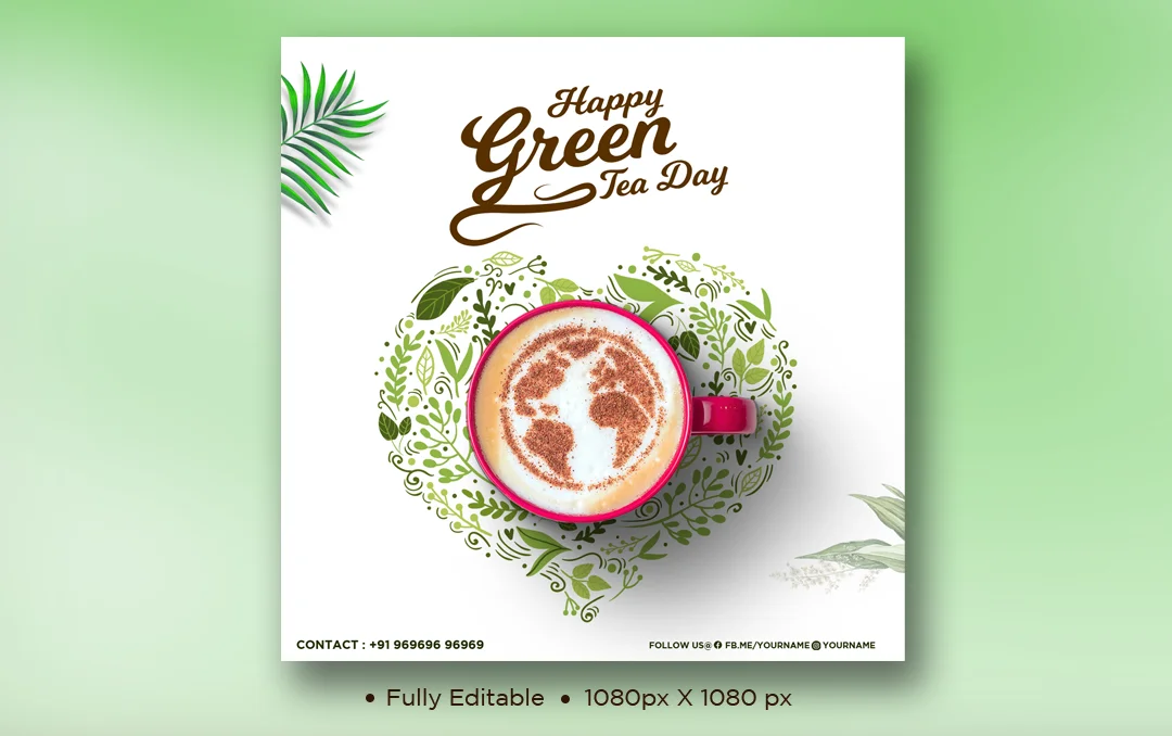 Cafe social media template with stylish and customizable design, ideal for promoting coffee shops, tea houses, and special cafe events.