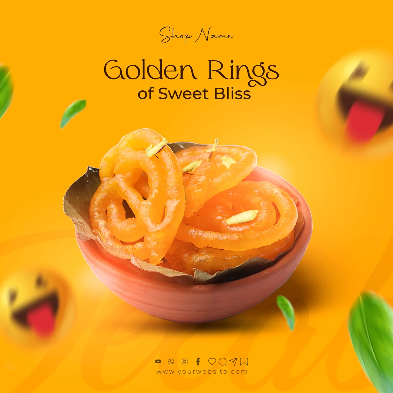 Free dessert flyer design with a creative and eye-catching layout, ideal for promoting sweet treats and bakery specials.