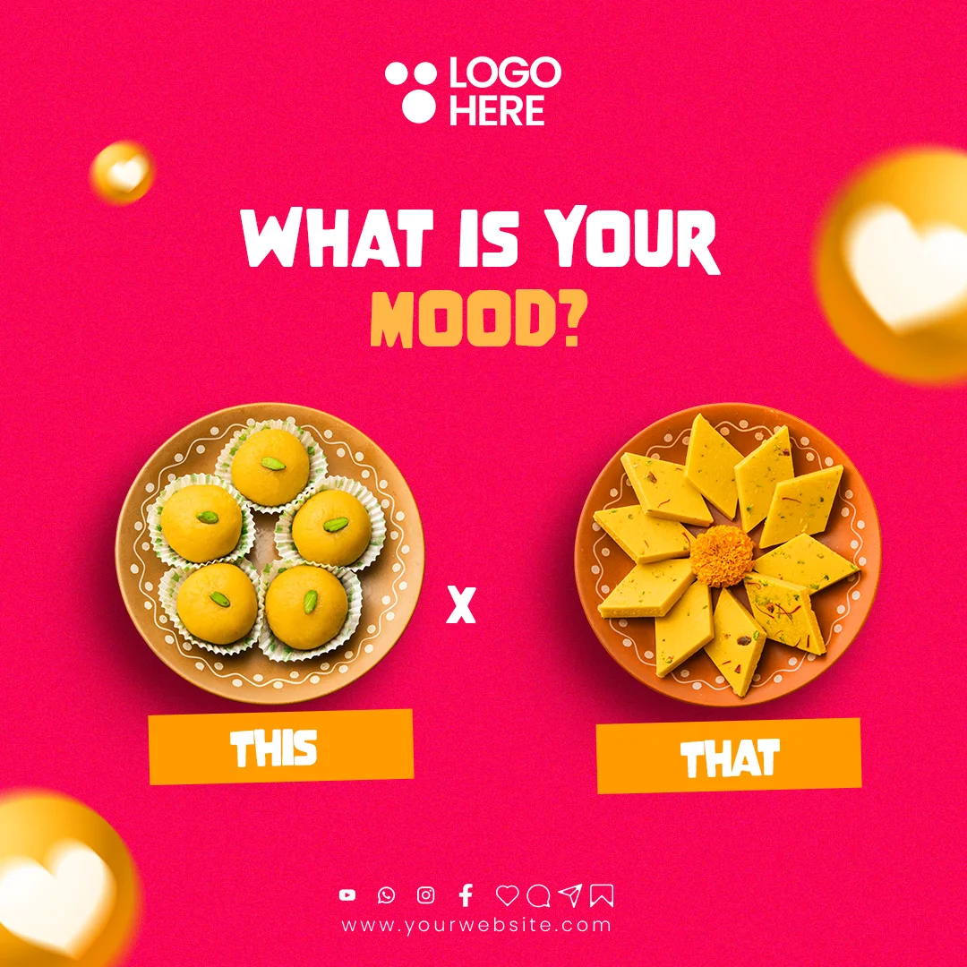 Restaurant engagement PSD template with a creative and customizable design, ideal for social media interactions, promotions, and restaurant marketing.