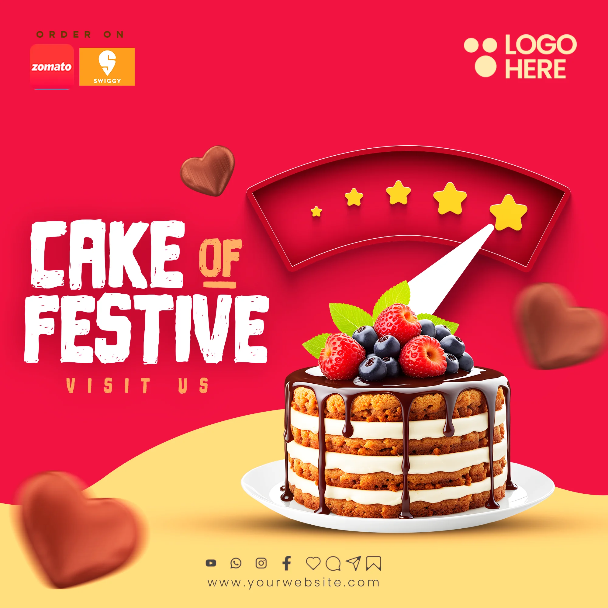 Restaurant free PSD template with a clean and customizable design, ideal for creating promotional materials, menus, and marketing campaigns.