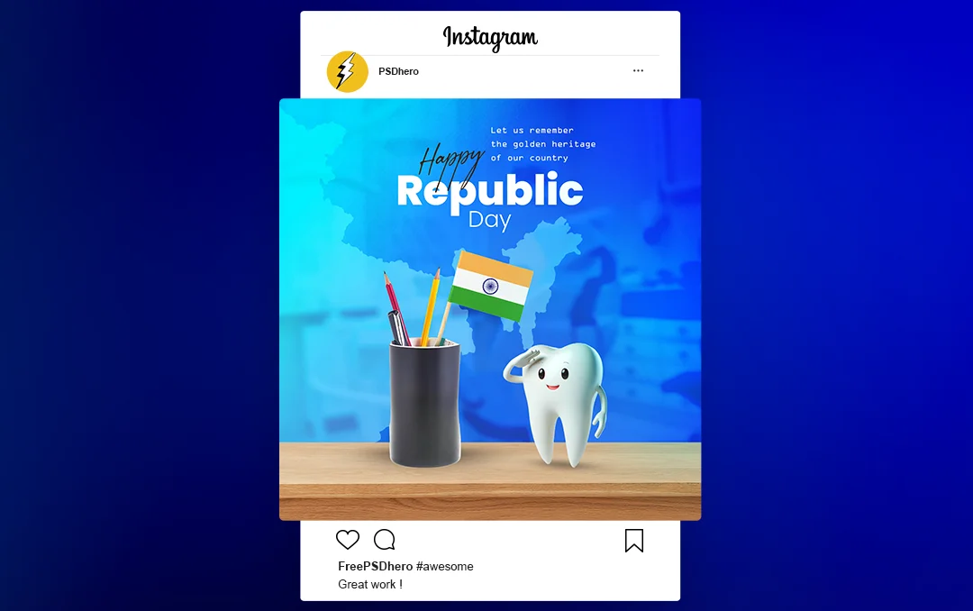 Download this Free Republic Day PSD Template - Dental Theme for a Fun & Engaging Design