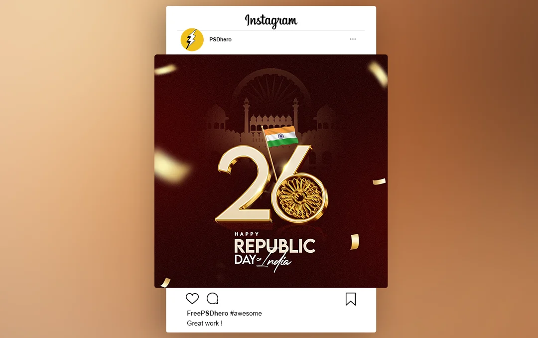 Download this Free Republic Day PSD Template - Golden Theme for Luxurious & Patriotic Designs