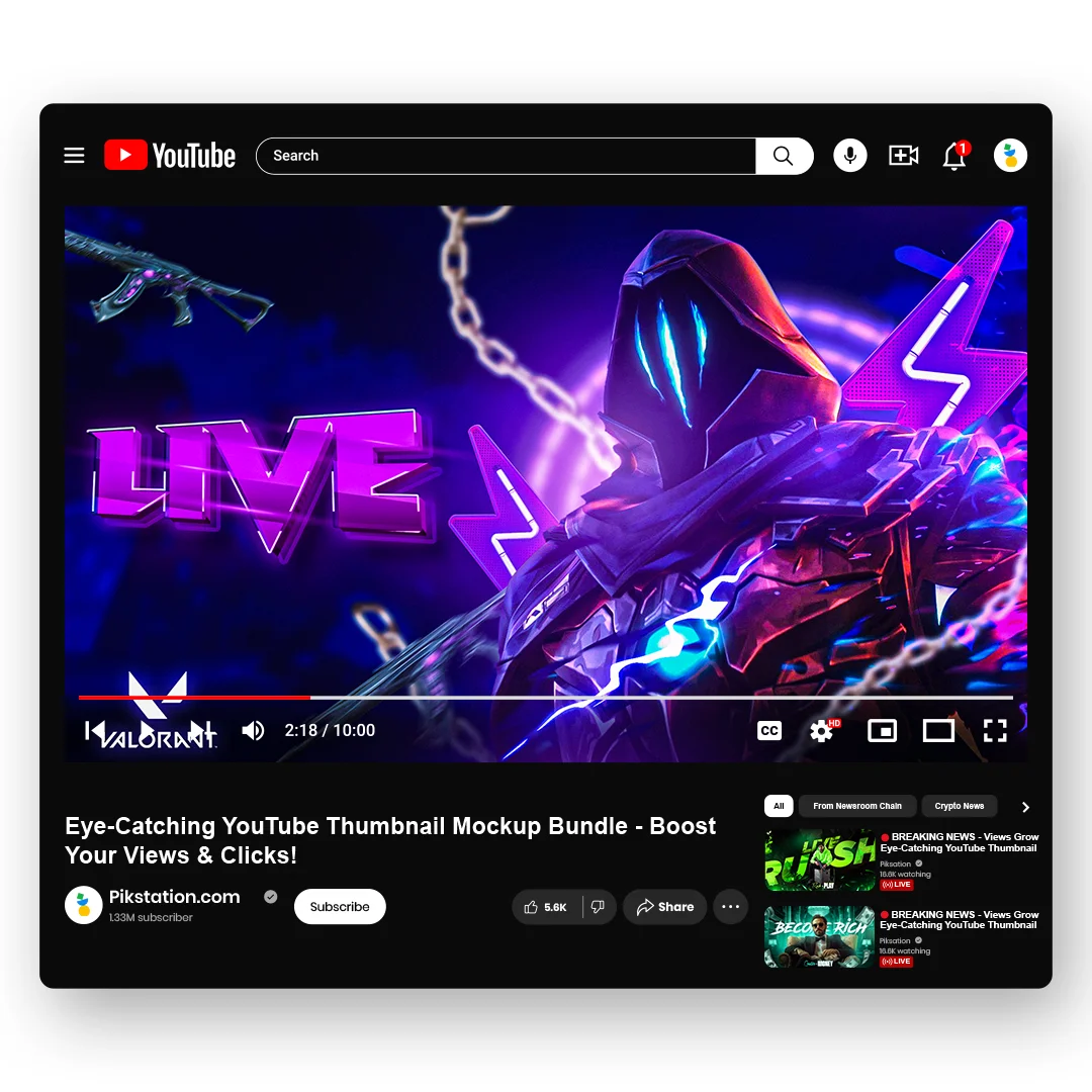 Download Free Gaming Thumbnail PSD Template for valorant - High-Quality & Professional

