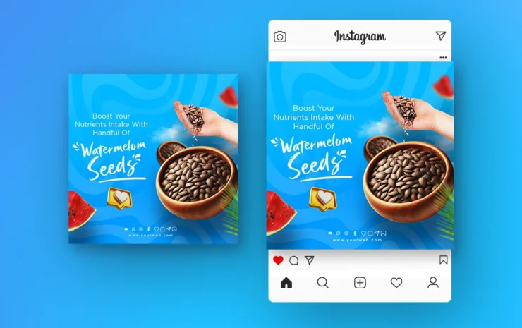 Customizable healthy food PSD template designed for promoting nutrition and wellness-related offers.