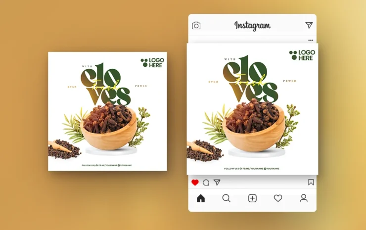 Spices and dry fruits PSD template with a vibrant and customizable design, ideal for promoting organic products, spice markets, and healthy food brands.
