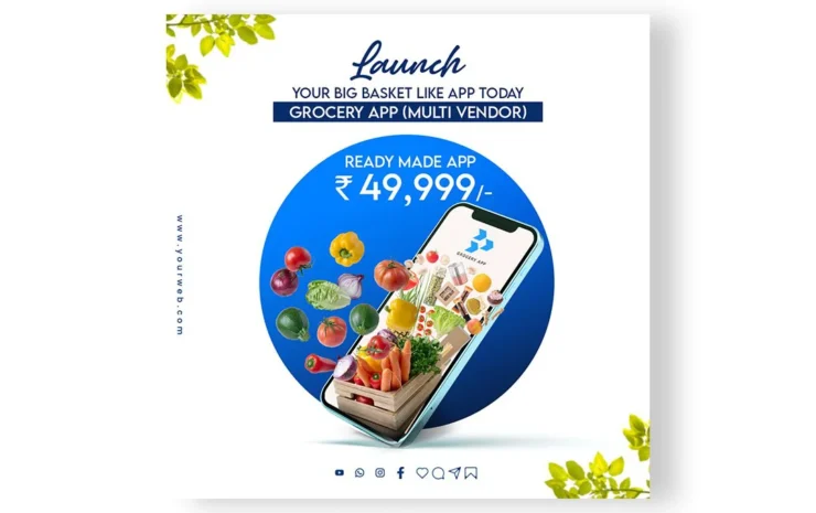 Grocery promotion PSD template with a clean and customizable design, ideal for advertising grocery store offers, discounts, and special deals.