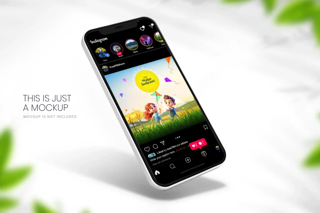 Happy Pongal poster free PSD template featuring traditional Pongal elements, ideal for festive greetings and social media promotions.