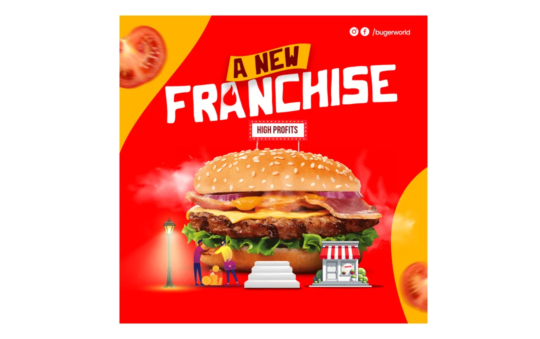 Free franchise PSD template with customizable design for promoting business opportunities and marketing materials