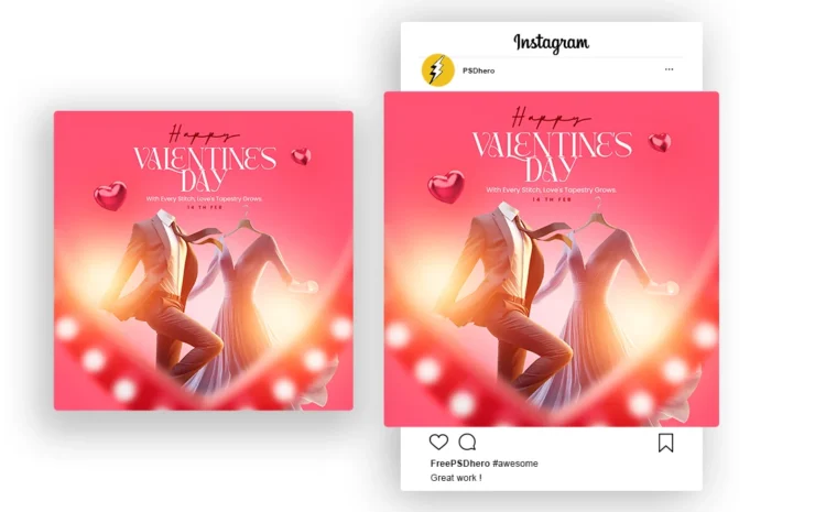 Valentine Day Poster Template to spread love and romance. Create stunning designs for your Valentine's Day promotions and events. Download now