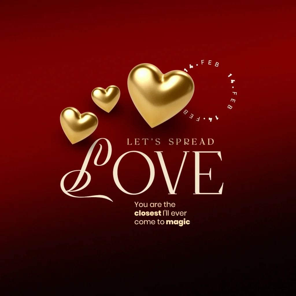 Creative Elegant Valentine’s Day PSD Template with heart-themed design, stylish fonts, and romantic colors for social media posts.